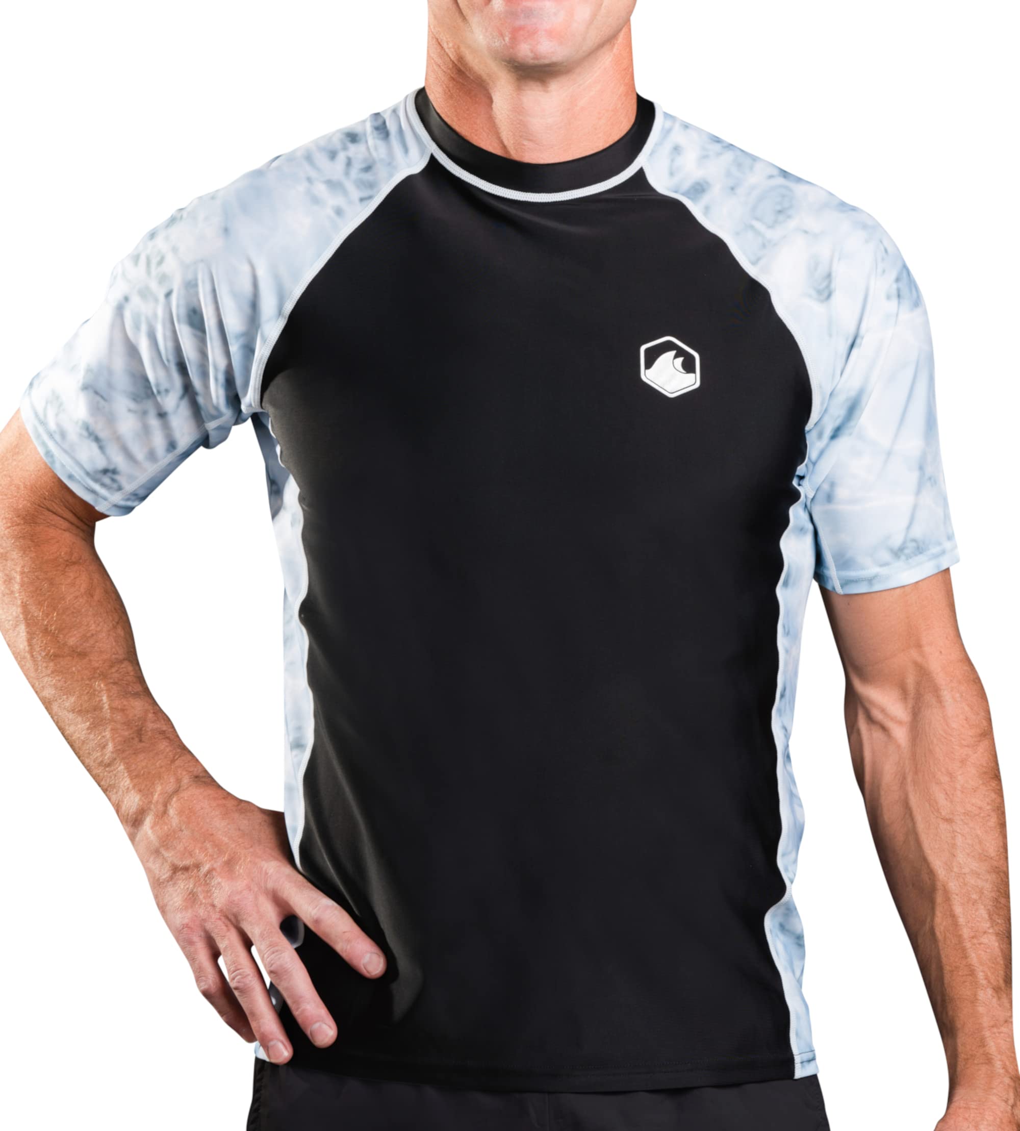 Aqua Design Herren Kurzarm Rashguard Shirt: Surf Swim Rashguard Shirts