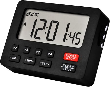 Jayron Desktop Digital Countdown Timer Kitchen Timer Stopwatch,Counting,Magnetic Hanging Hole Loud Alarm for Wedding Retired lab Homework Exercise Sports Fitness Work CookingBlack