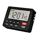 Jayron Desktop Digital Countdown Timer Kitchen Timer Stopwatch,Counting,Magnetic Hanging Hole Loud Alarm for Wedding Retired lab Homework Exercise Sports Fitness Work Cooking(Black)