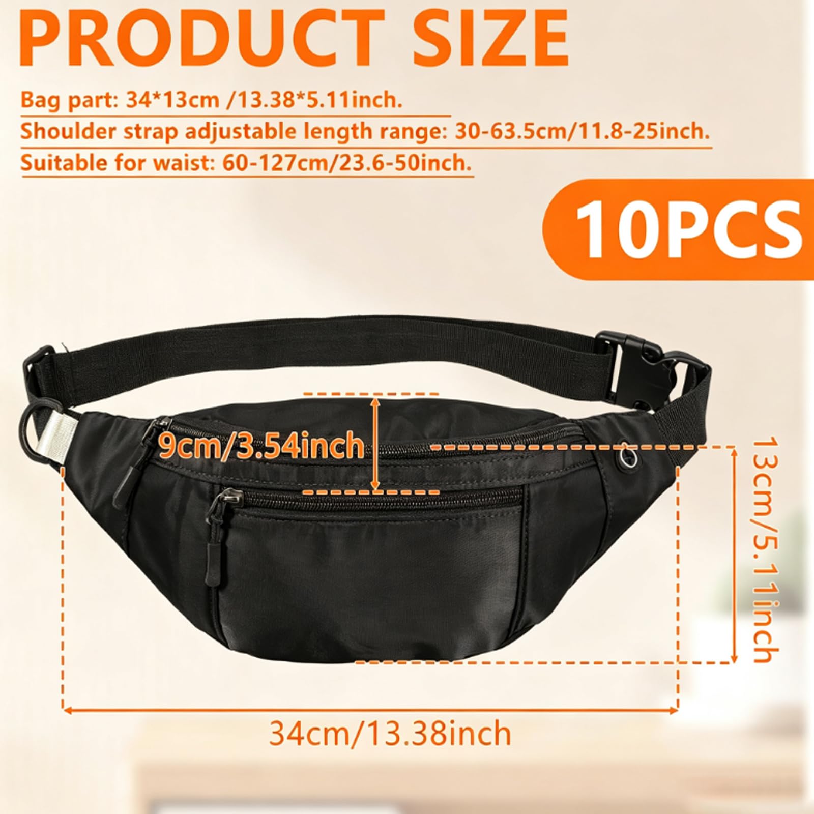 Crossbody-Gürteltasche, große Kapazität, Hüfttasche mit versteckten Reißverschlusstaschen, verstellbarer Riemen, Bauchtasche, wasserdicht, Oxford-Stoff, Reise-Gürteltasche für Outdoor, Einkaufen