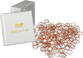HAARallerliebst Gomas elásticas pequeñas (250 unidades, 1 cm), color marrón