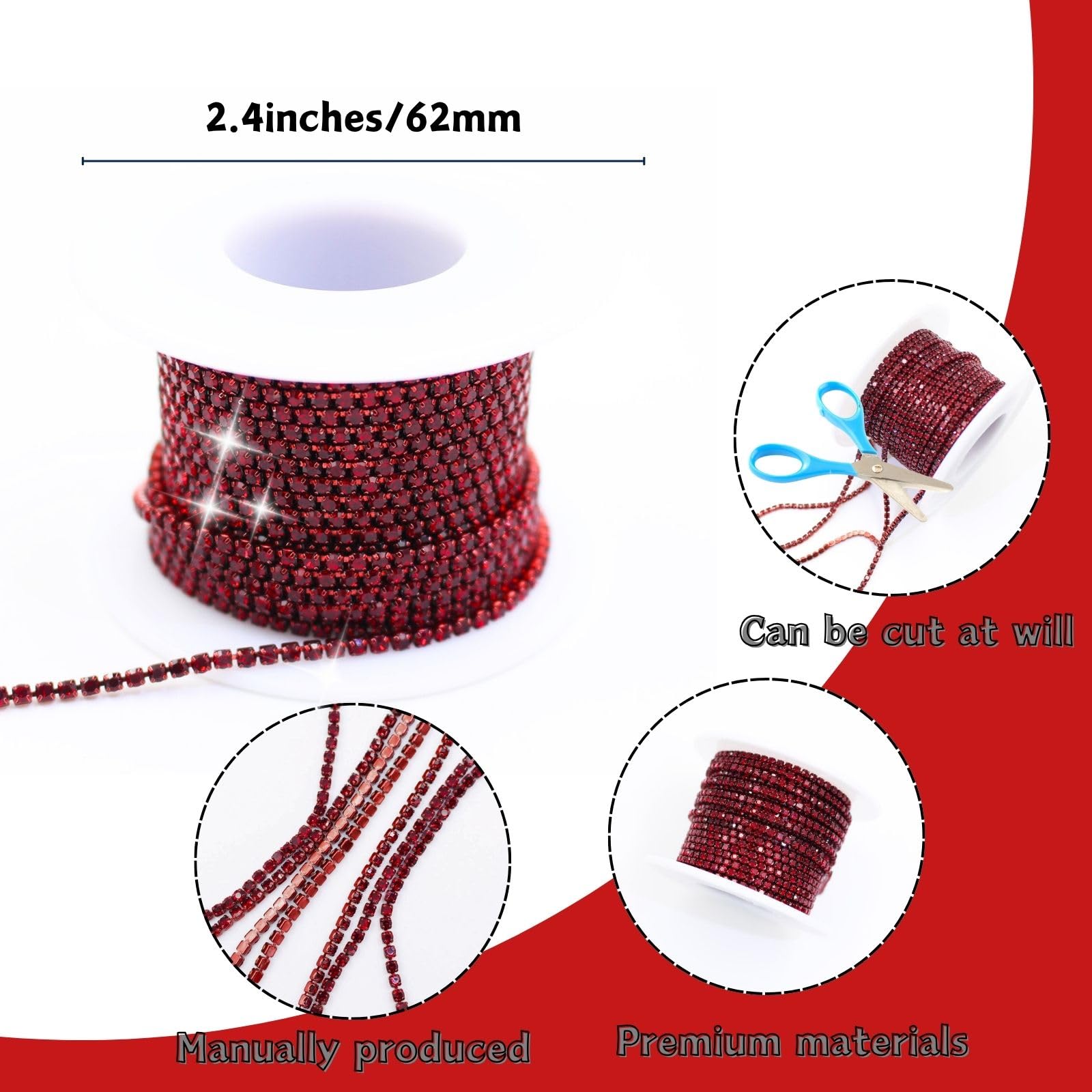 Parure Fantaisie Rouge Et Strass Sur Métal Doré – Sans Nickel, Résine, Neuf Avec étiquettes