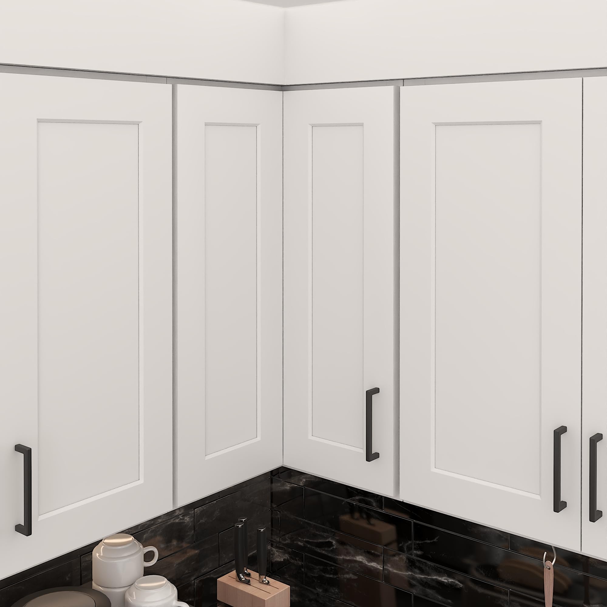 Furinno Shaker Wall Easy Reach Kitchen Cabinet, Bifold Doors, White