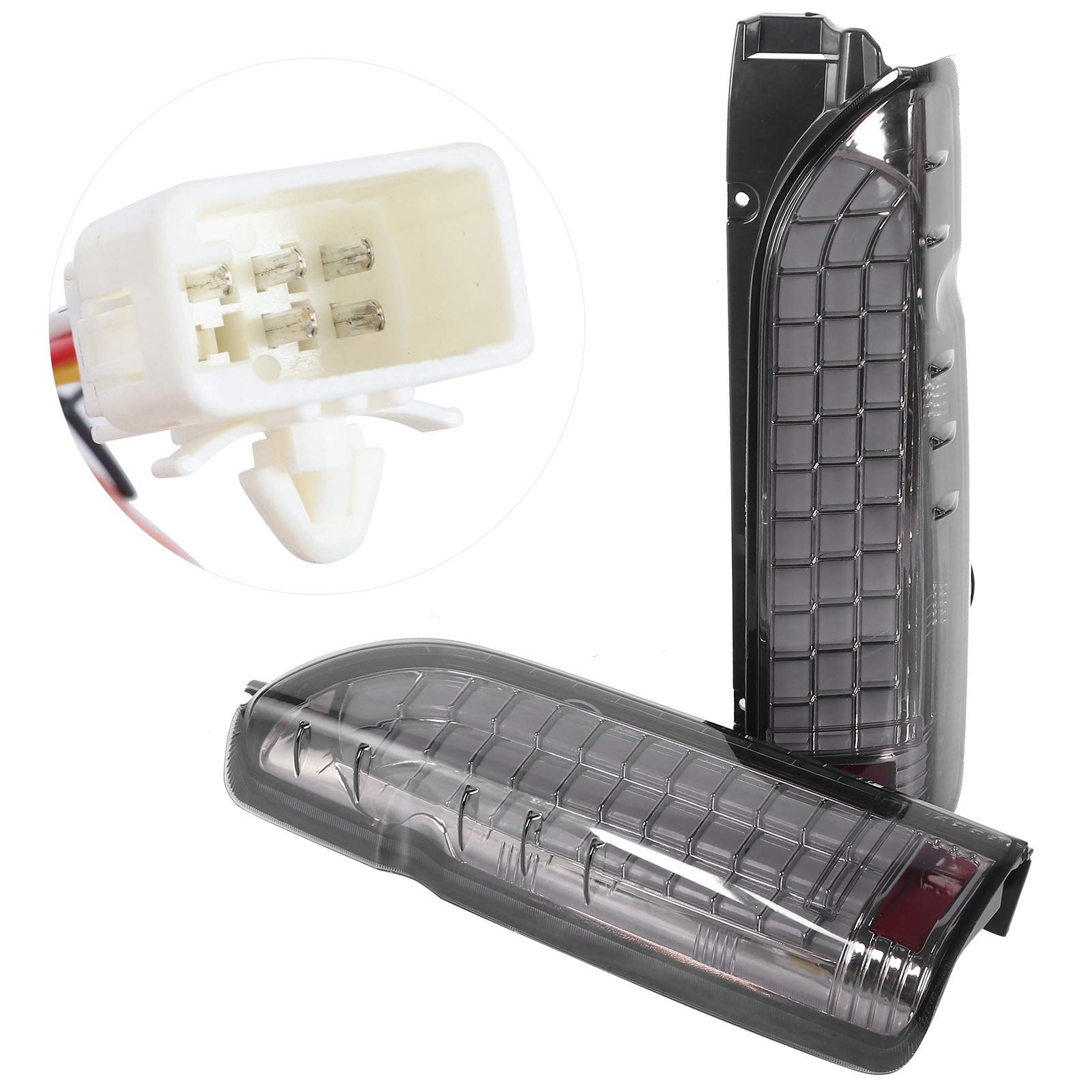 Lights Tail, Gruppo Luce posteriore LED Compatibile con Hiace 200 pendolare furgone 2005-2017, lenti affumicate dinamiche Sostituzione delle luci del freno impermeabile