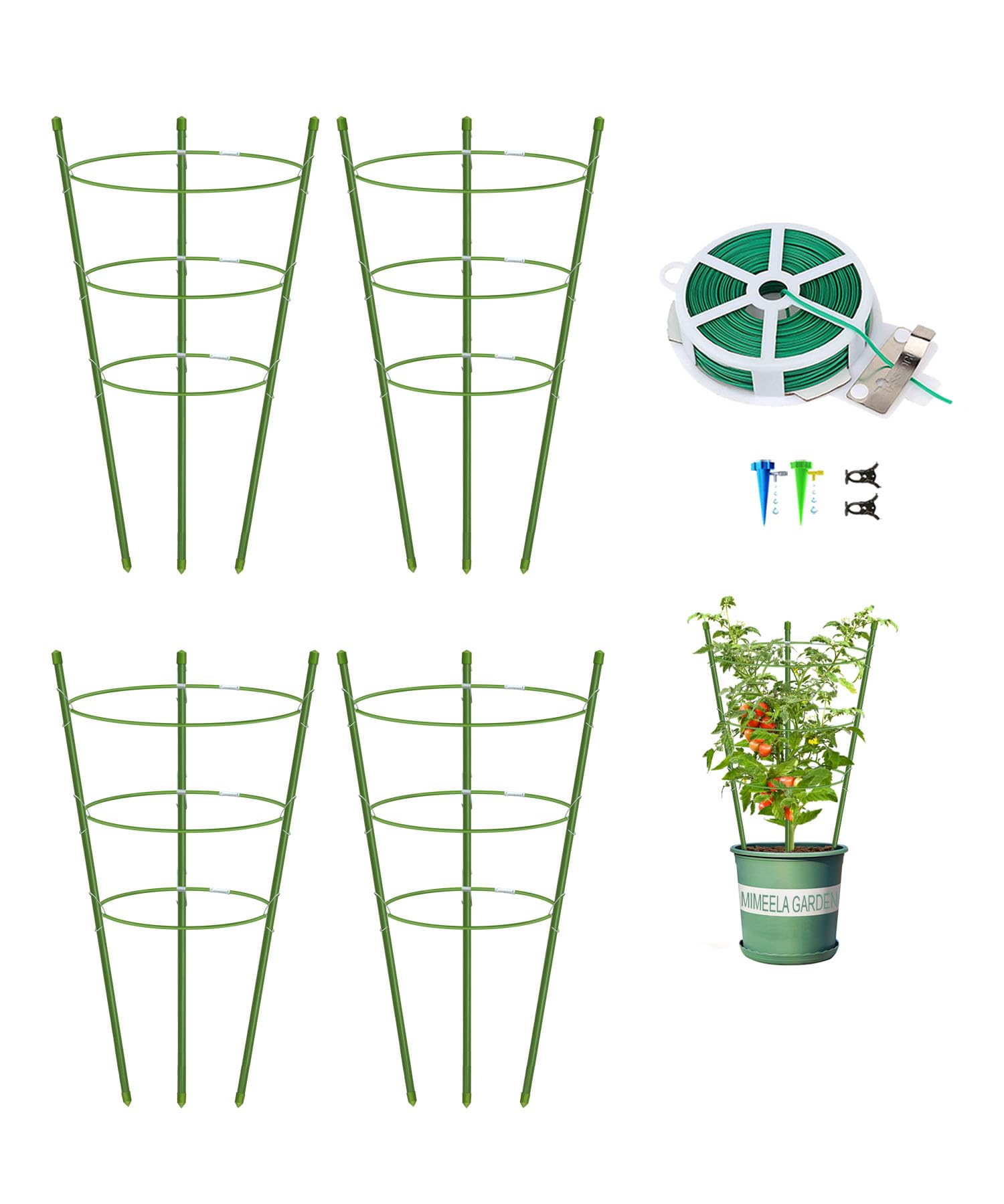 Mimeela 4 Pack Plant Support Tomato Cage