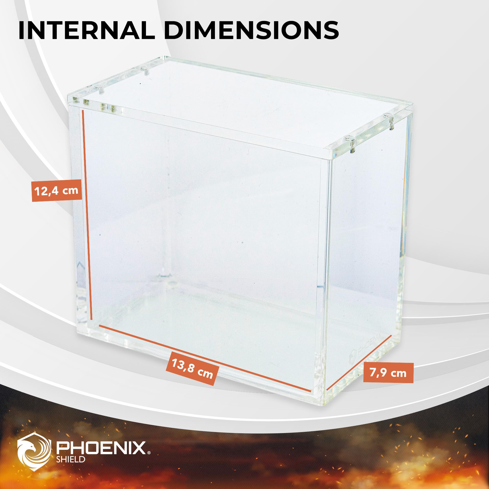 Phoenix Shield + Display Booster Box + Boitier Acrylique Protéction UV 98% avec Fermeture Magnétique.
