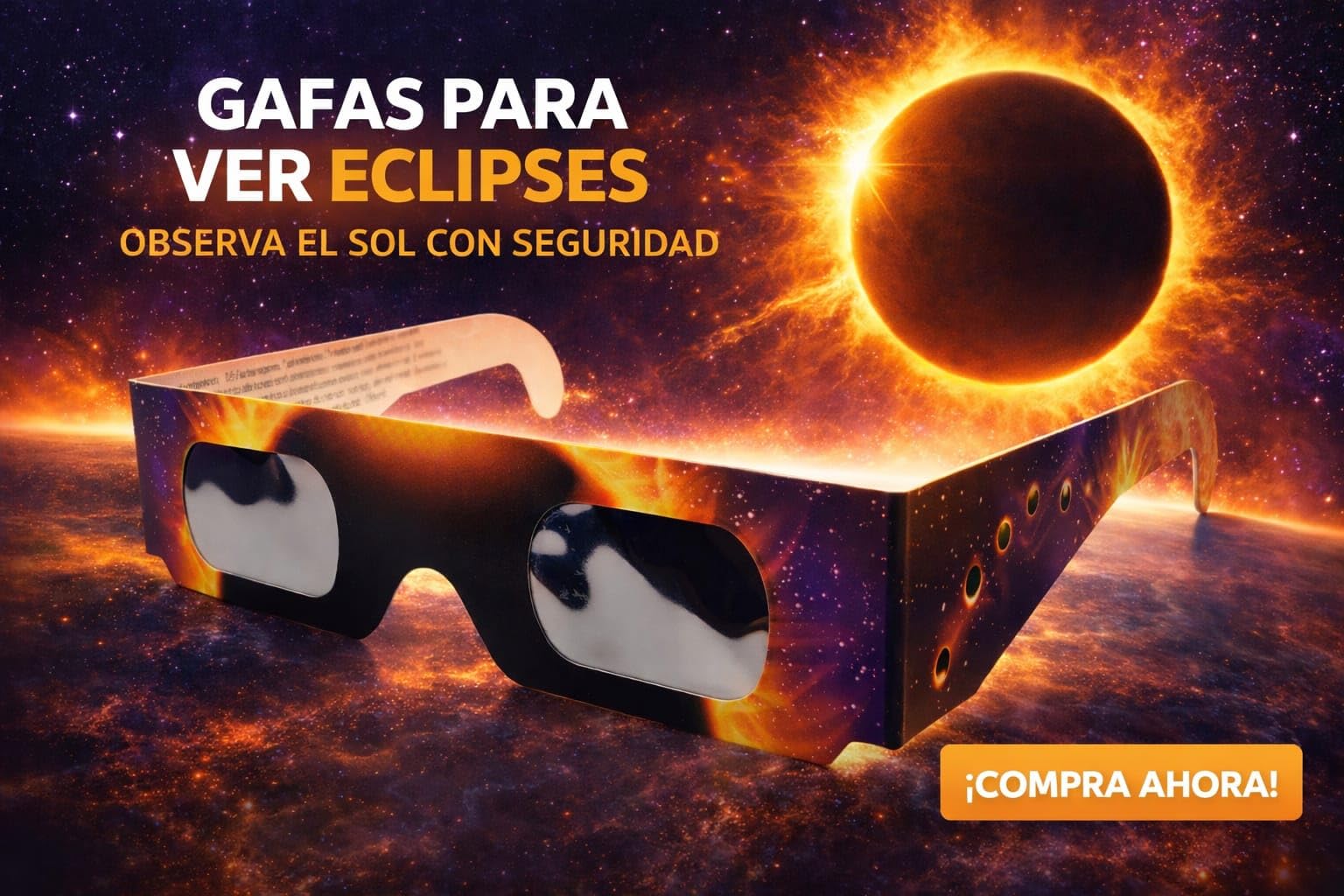 ️ Gafas Eclipse Solar Homologadas ISO 12312‑2 –Pack De 2 Gafas- Gafas Para Ver Eclipse Solar Homologadas con Certificado CE y Protección Total — view 4