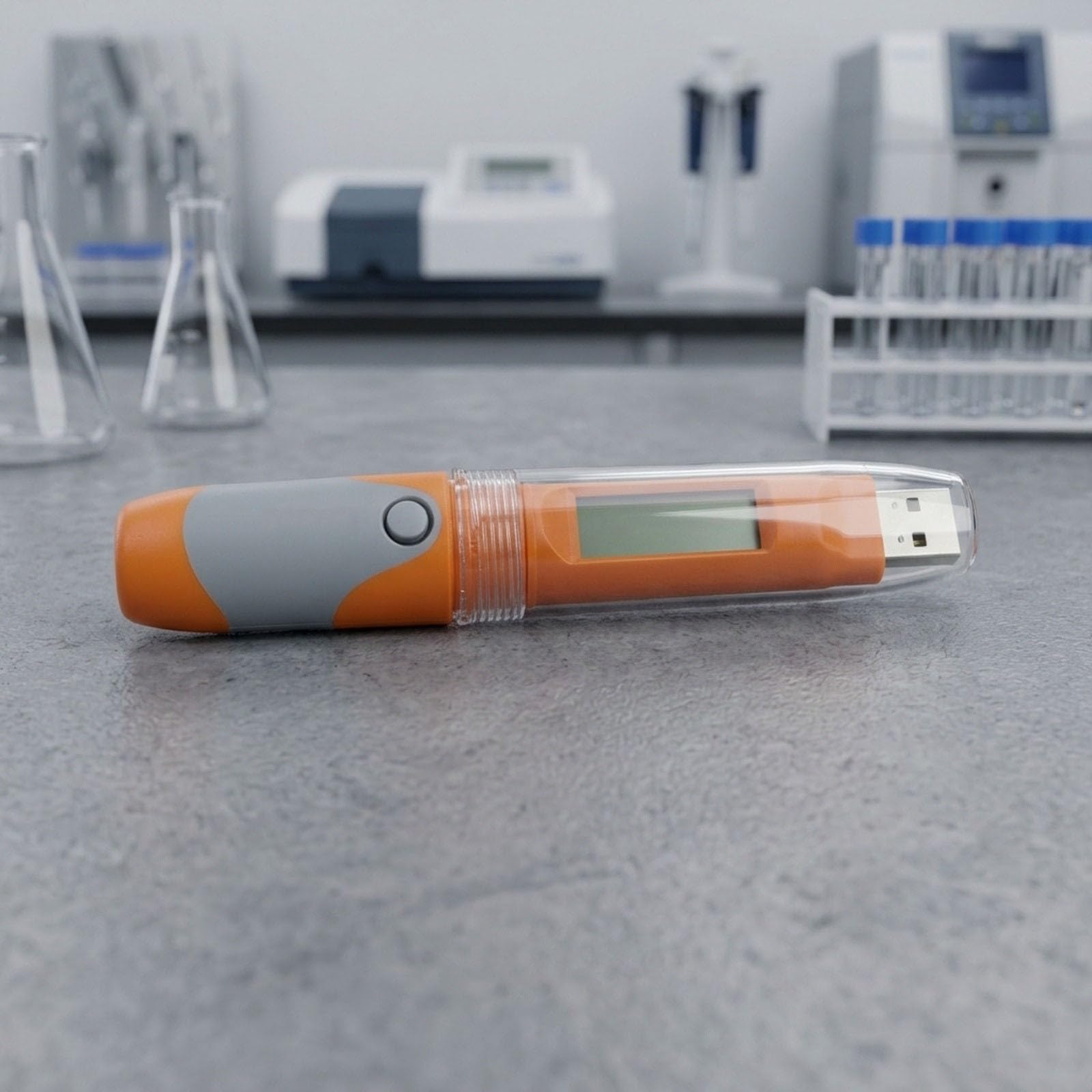 USB temperatura umidità data logger IP67 impermeabile -30 a 70°C catena fredda monitor con display LCD per laboratorio conservazione alimenti arancione