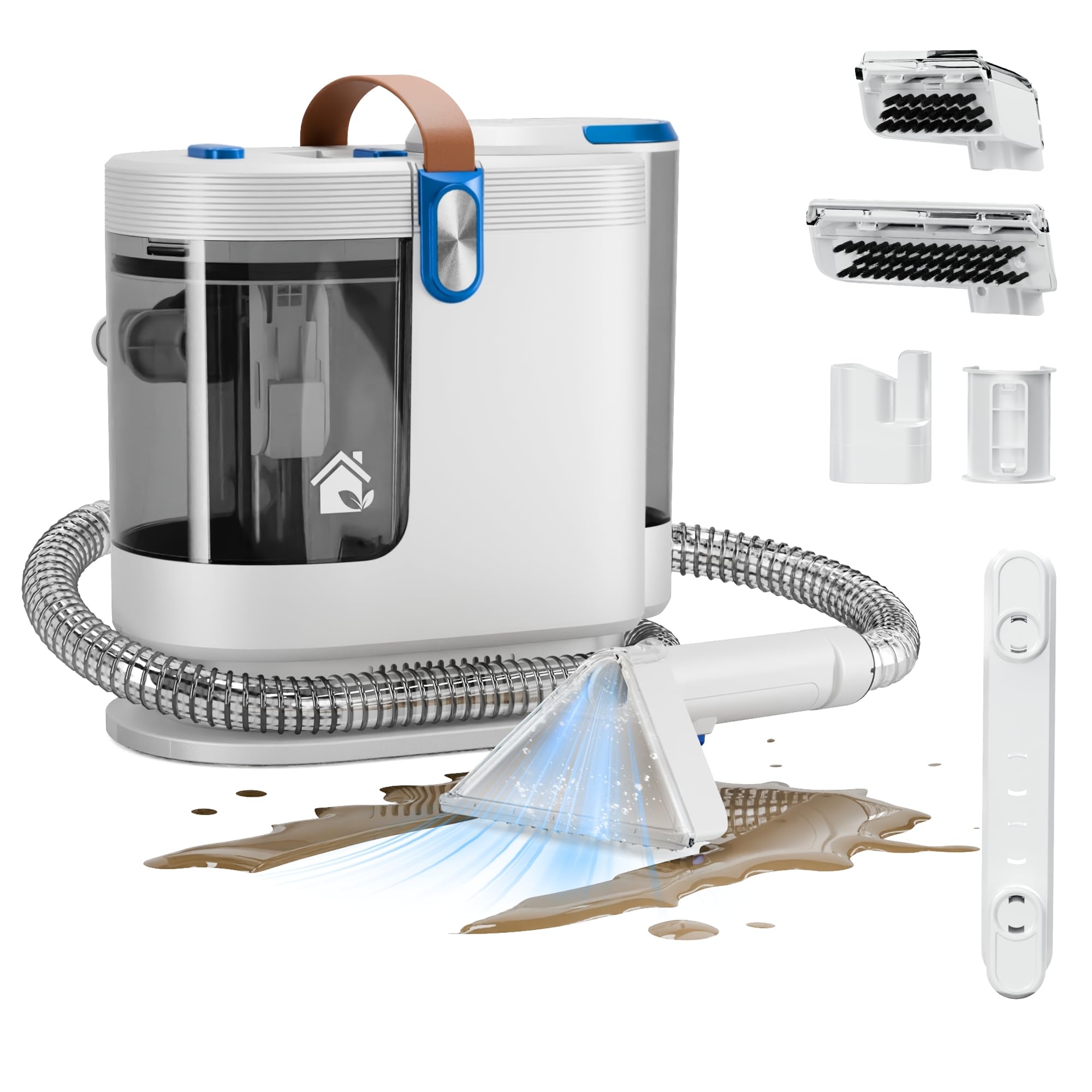 Portable Upholstery and Carpet Cleaner Machine 15Kpa Spot Cleaner Deep Cleans Pet Stains Couch Cleaner with 3 Tools