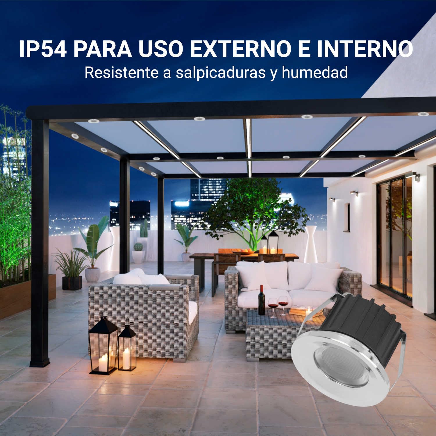 Sigmaled lighting, MINI FOCO LED 3W para Exterior, Regulable, Resistente a salpicaduras, 300lm, Blanco Natural 4000K, Spot empotrable IP54, 220V / 230V AC NO NECESITA Driver, 10 focos (5 cajas de 2)