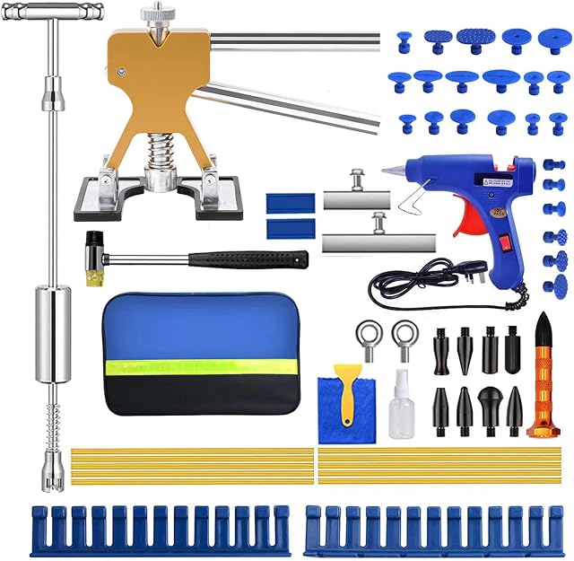 Fybitlilian Car Dent Repair Kit Professional Car Paintless Removal Tools Body Dents Puller Heavy Duty for Hail Door