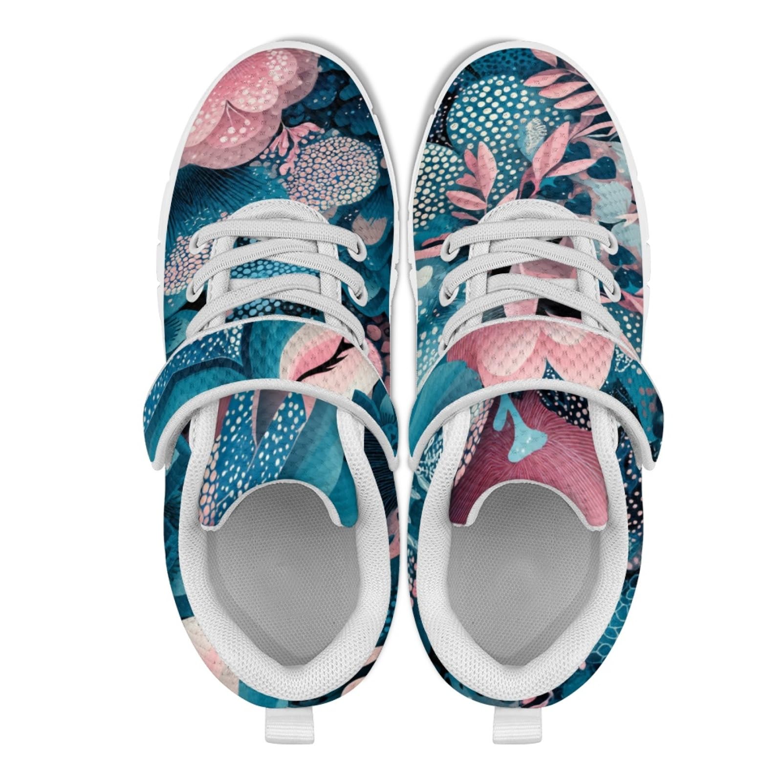 Black Tennis Gym Shoes with Hook and Loops Safe Walking Bowling Shoes Lace Up Flexible Girls Kids White Sneakers