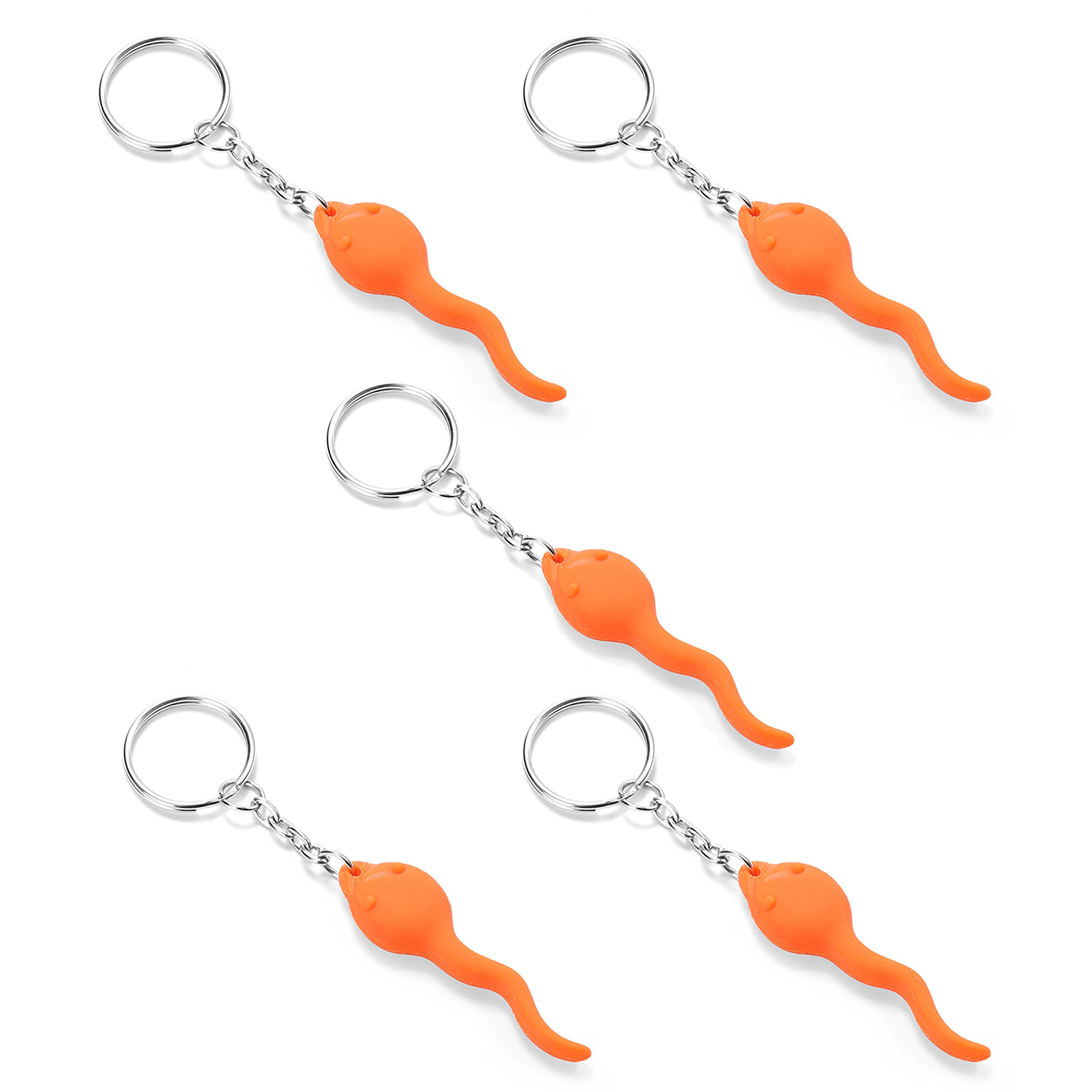 We Show Pride Sperm Shaped Keychain Orange (Pack Of 5)