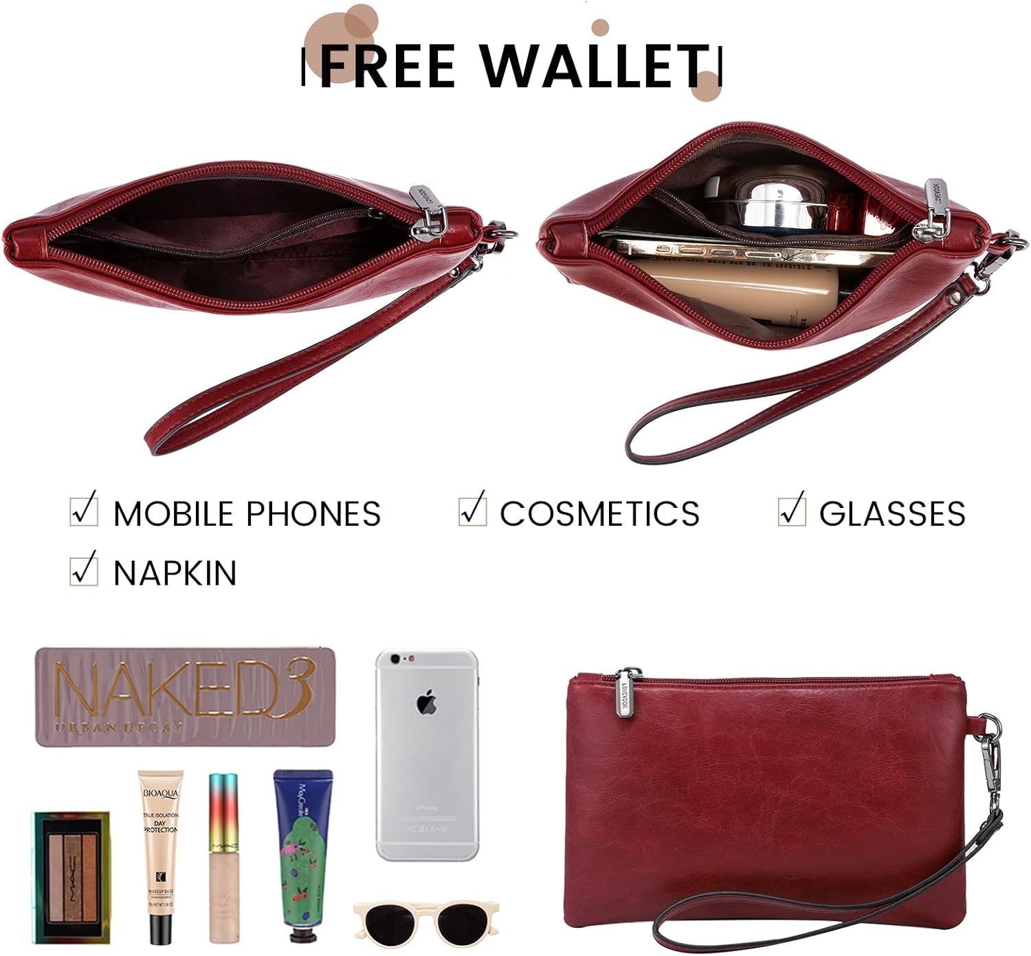 LOVEVOOK Laptop Tote Bag for Women, 15.6 Inch Large Capacity Vintage Leather Work Computer Bag, Business Casual Shoulder Handbag, Dark Red - Image 7