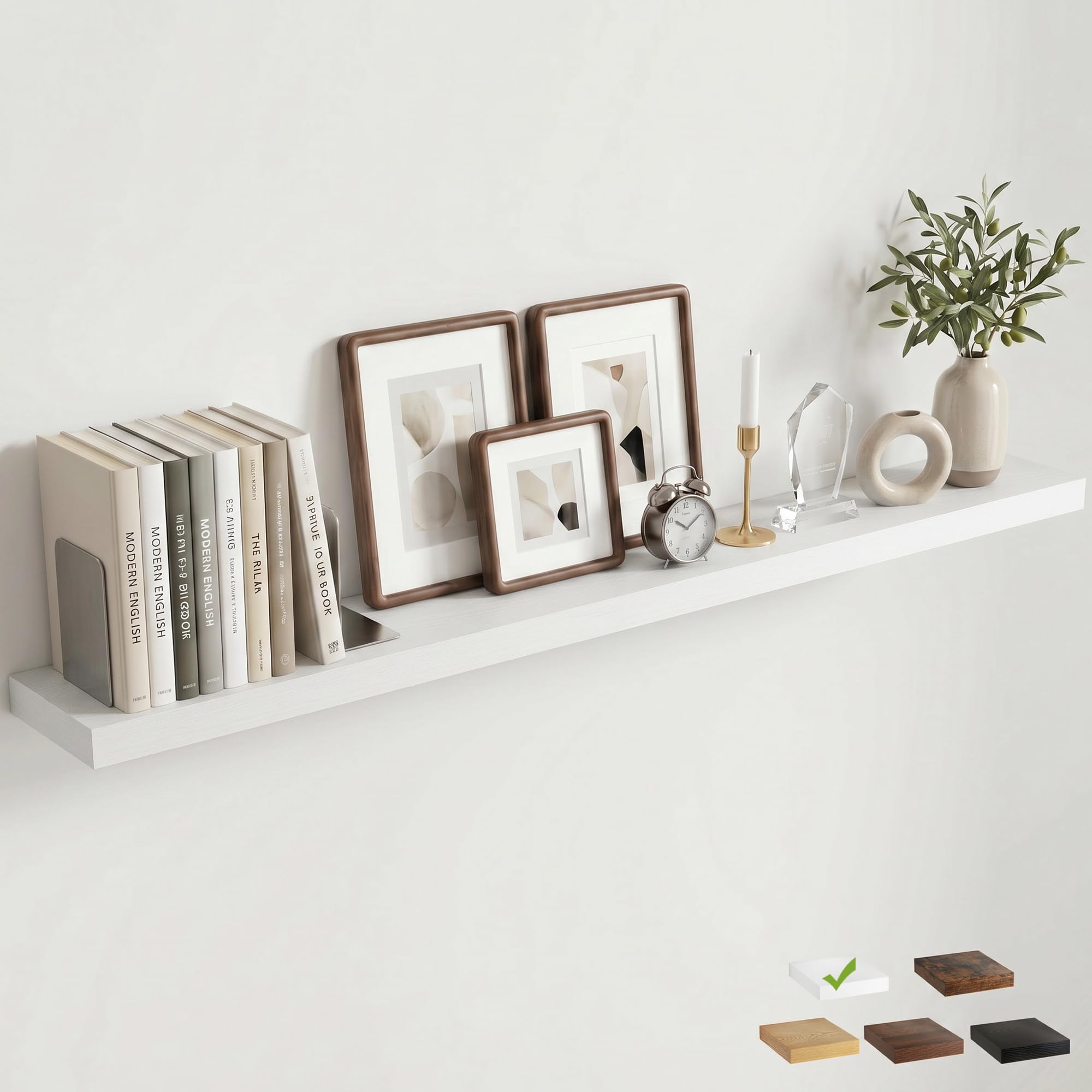 Marsmiles 140cm Floating Shelves, Wall Shelf, Bookshelf, White, 1Pcs