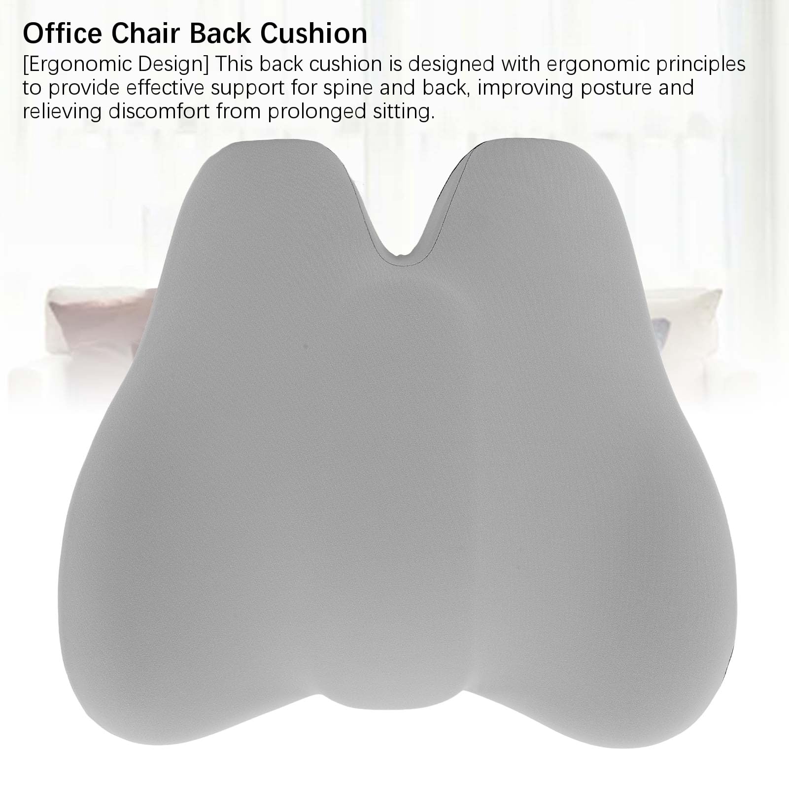 Cuscino ergonomico per la schiena, comodo cuscino di sostegno per ufficio, casa, auto, ideale per lunghe ore di seduta, cotone con memoria