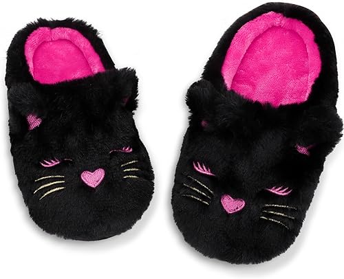 Pantuflas esponjosas para niñas pequeñas, bonitas, de unicornio, gato, para interiores, hogar, zapatos de casa, zapatos de felpa mullida para el