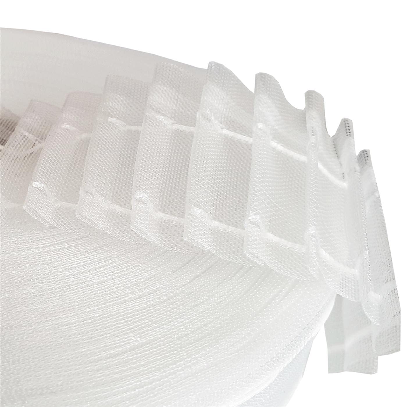 Bestlivings Cinta transparente de 50 mm (longitud: 5 m – 50 m), cinta de cortina 1:2 para coser telas, cortinas y cortinas, cinta plisada