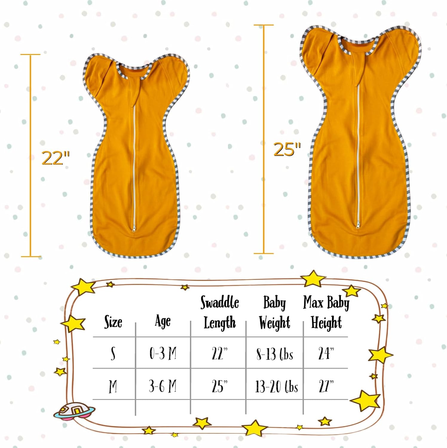 Arms Up Sleep Swaddle, Zipper Sleep Sack 3-6 Months 2-Pack Arms In/Out, Baby Transitional Swaddle Sack with 2-Way Zipper, 100% Cotton Swaddle Sleep Sack for Boy/Girl 13-20lbs