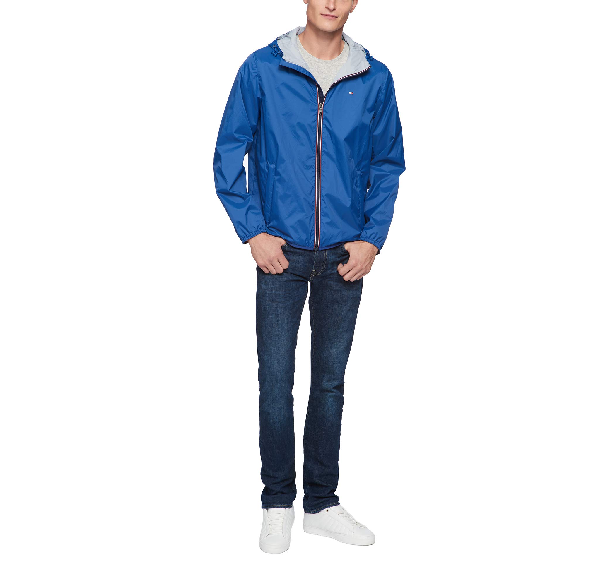 Tommy Hilfiger Kurtka przeciwdeszczowa Mężczyźni Lightweight Active Water Resistant Hooded Rain Jacket