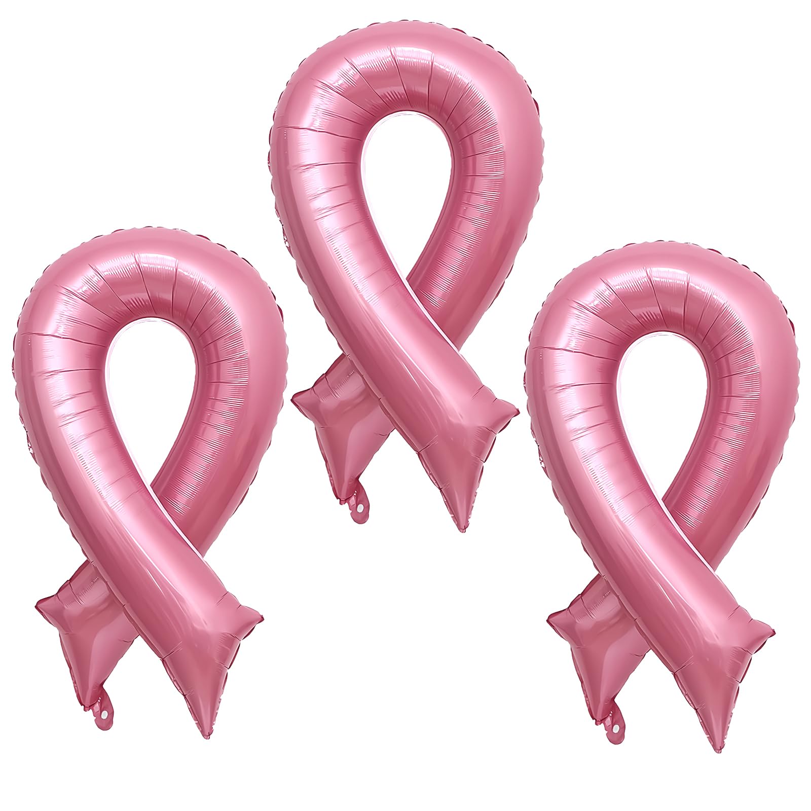 Breast Cancer Pink Ribbon Balloons Ribbon Shaped Foil Balloon Breast Cancer Awareness Aluminum Balloons Set for Party Decoration Fundraising Event Supplies 3PCS