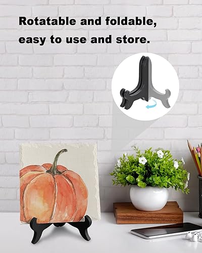 Miniatura 3 de Decoración de escritorio con placa de soporte de madera, letrero de mesa de calabaza naranja, placa decorativa de cerámica para escritorio, oficina,