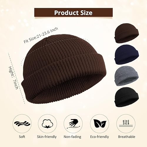 Miniatura 2 de SATINIOR Gorro de pescador con borde enrollable, gorro de pescador para mujeres y hombres