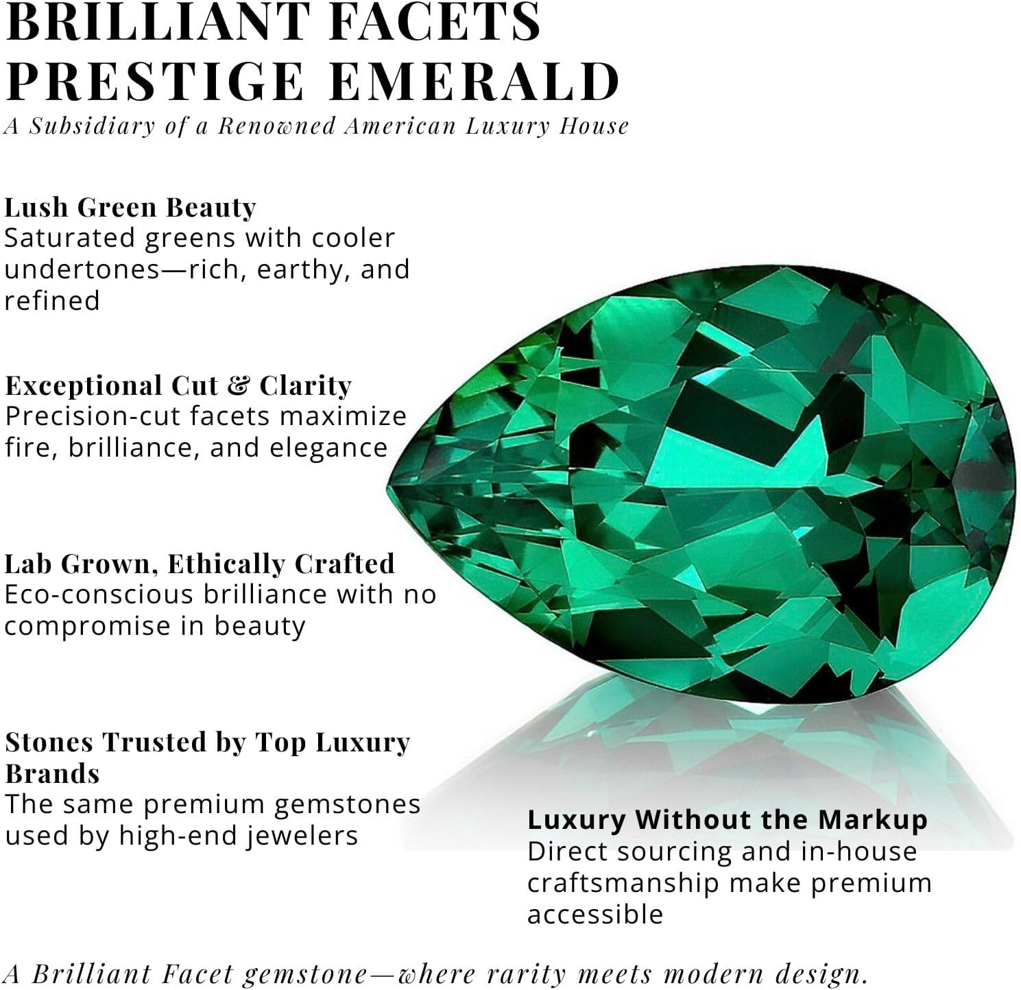 14K Solid White or Yellow Gold Oval Lab Grown Emerald and Trillion Diamond Three Stone Engagement Ring for Women, Anniversary, Birthday Gift, May Birthstone, w/Jewelry Box Sz 4-10