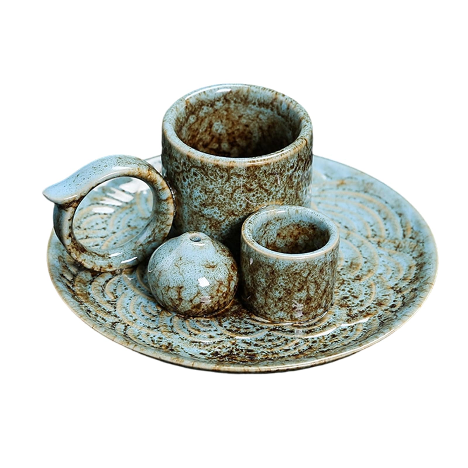 Ceramic Incenses Burners Holders with Handle Incenses Burning Tray Home Decoration Ceramic Ashes Catcher Tray Easy to Use Burners Holders with Handle