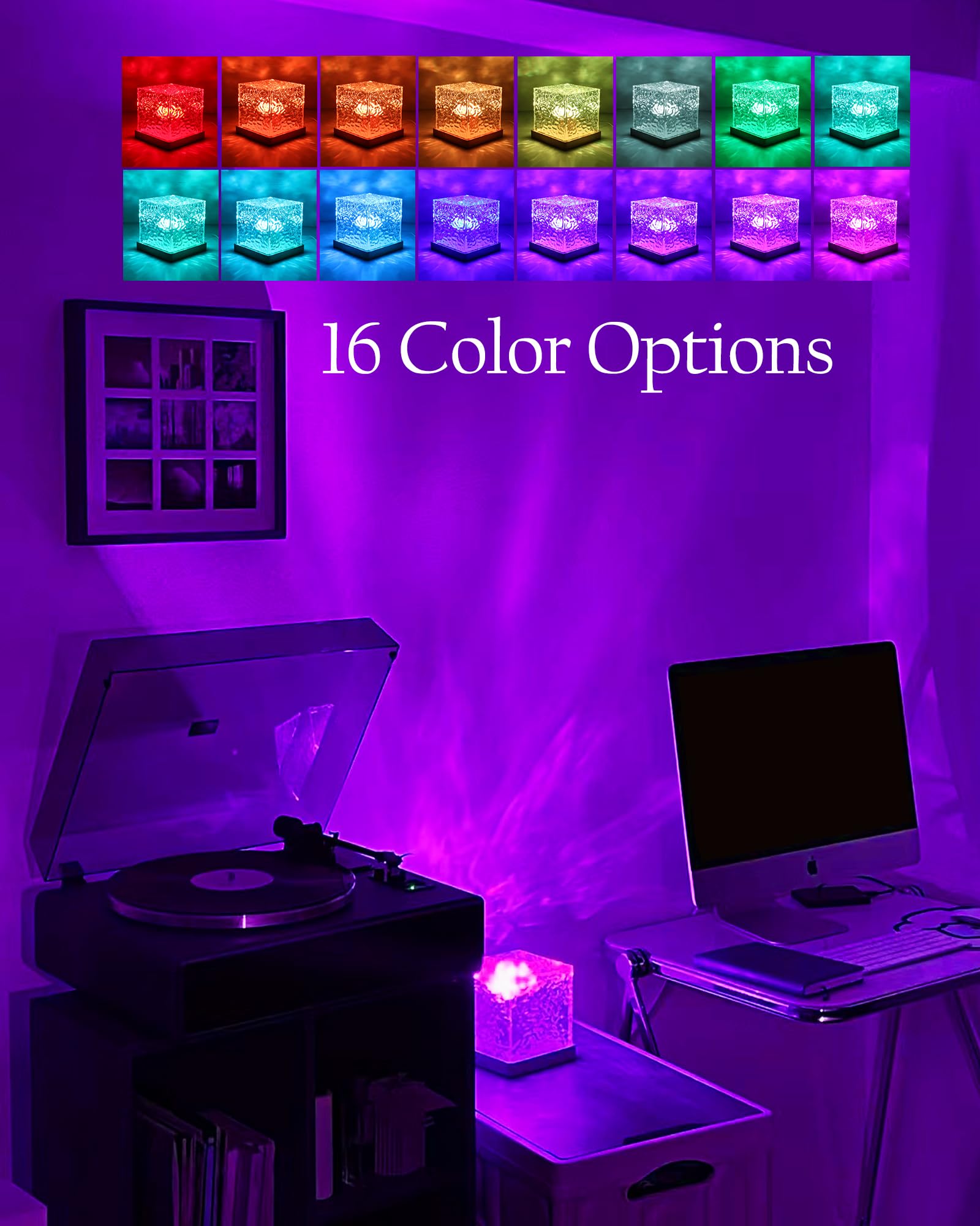 Deogos Mood Lighting,Rechargeable Northern Lights Cube Ambient