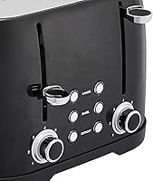 Vista 3 de Yaxa Basics Tostadora de 4 rebanadas, 6 ajustes de tostado, bandeja extraíble para migas, función de bagel y descongelación, botón de cancelación