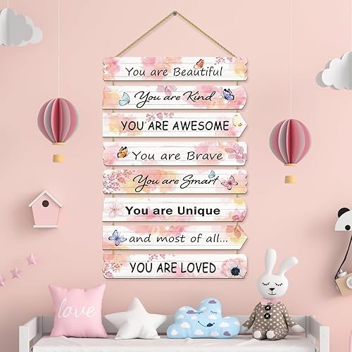 Miniatura 6 de Decoración de Habitación para Niñas Decoración de Pared de Mariposa para Dormitorio de Niñas Arte de Pared Inspiracional para Niños Decoraciones de