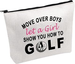 PWHAOO Golfing Girls Cosmetic Bag Move Over Boys Let A Girl Show You How to Golf Cosmetic Bag Lady Golfer Gift, MOVE OVER BOYS B