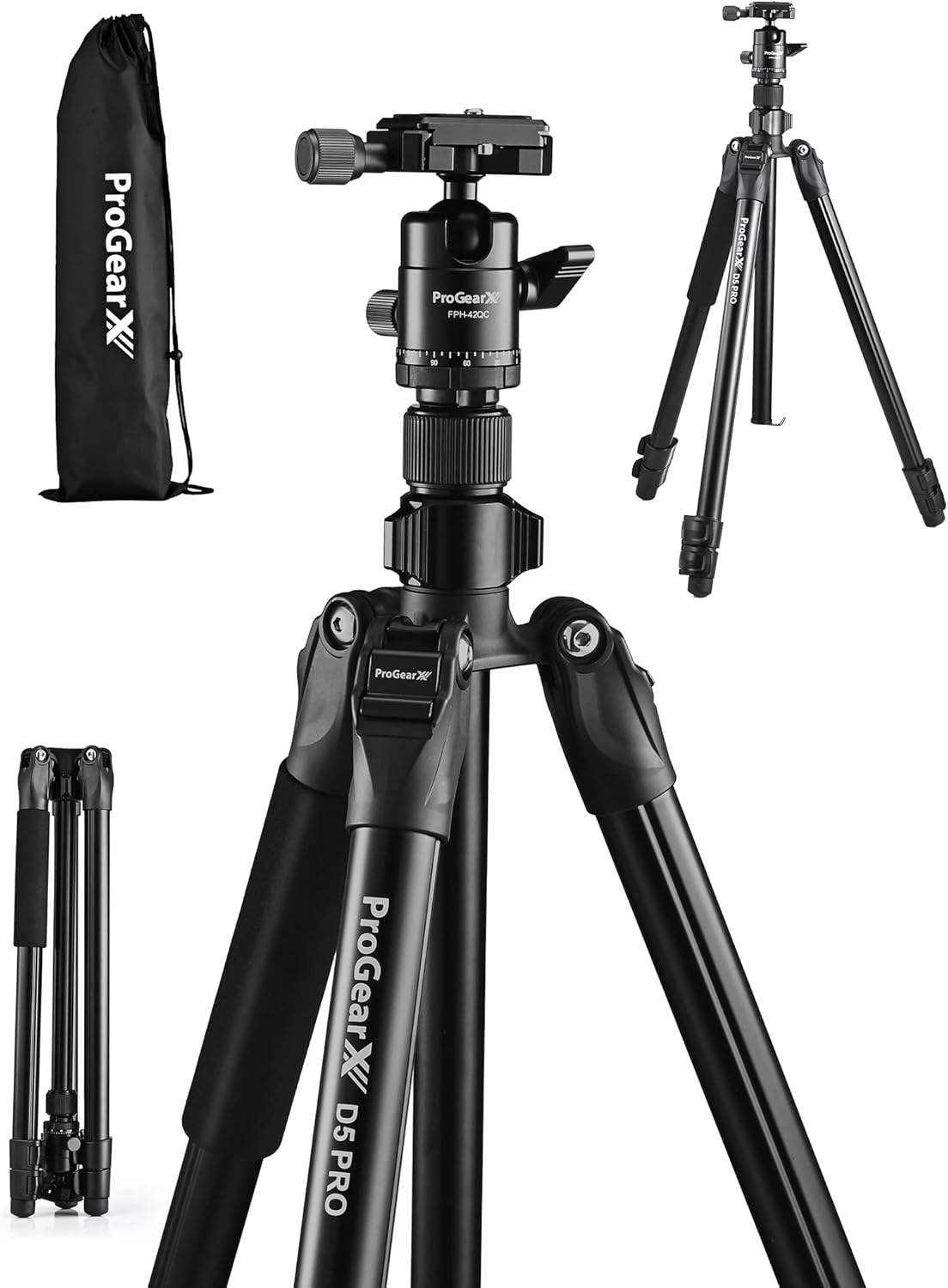 ProGearX Camera Tripod, Professional 73″ Tripod for Camera