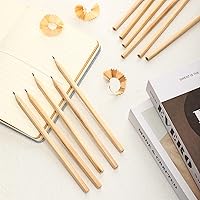 Vista 3 de Fumete 100 lápices de madera a granel, sin borrador, Hexagonal HB, grafito sin afilar, lápices de madera natural sin borradores, regalos de aula