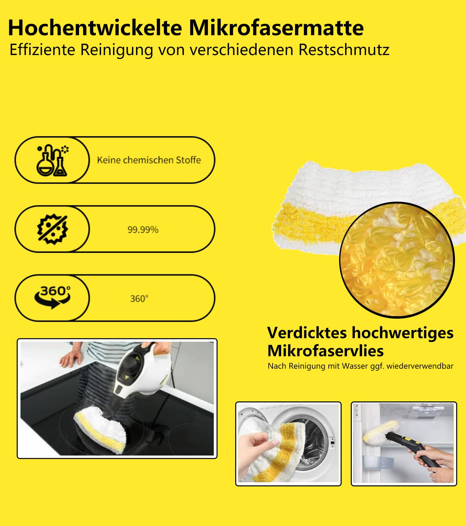 15pcs pour nettoyeur vapeur Karcher SC3 SC1 SC5 SC4 SC2 Accessoires, compatible nettoyeur vapeur Kärcher SC5 SC3 SC1 SC4 SC2 accessoires buse allongée, buse incurvée, brosse ronde, chiffon en