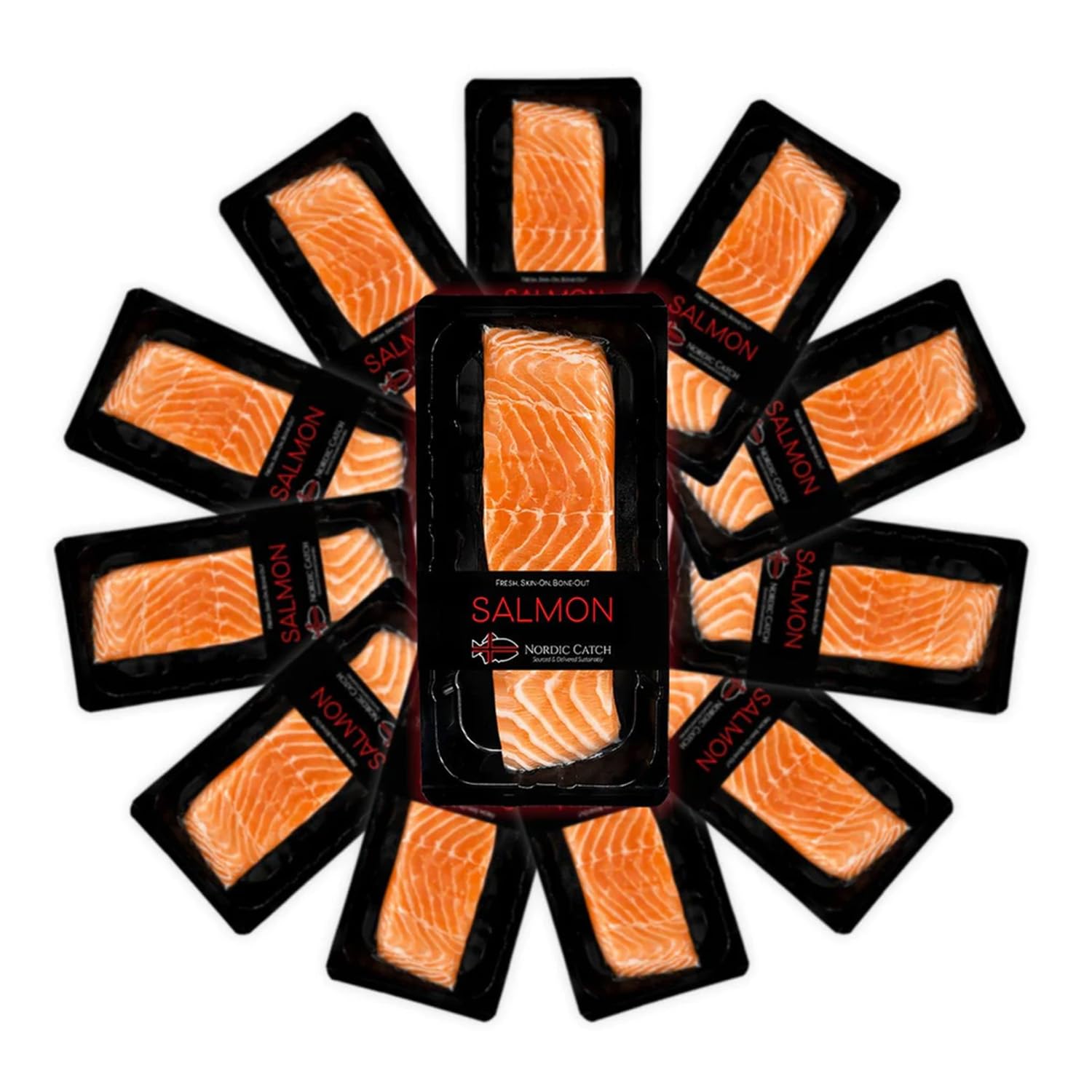 Nordic Catch Sashimi Grade Salmon Bundle - A Lot of Salmon, Never Frozen, Sustainably Sourced, Air-Tight Sealed - Protein & Omega 3 Rich, Icelandic Salmon - Freshly Packed Salmon Fillet from Iceland