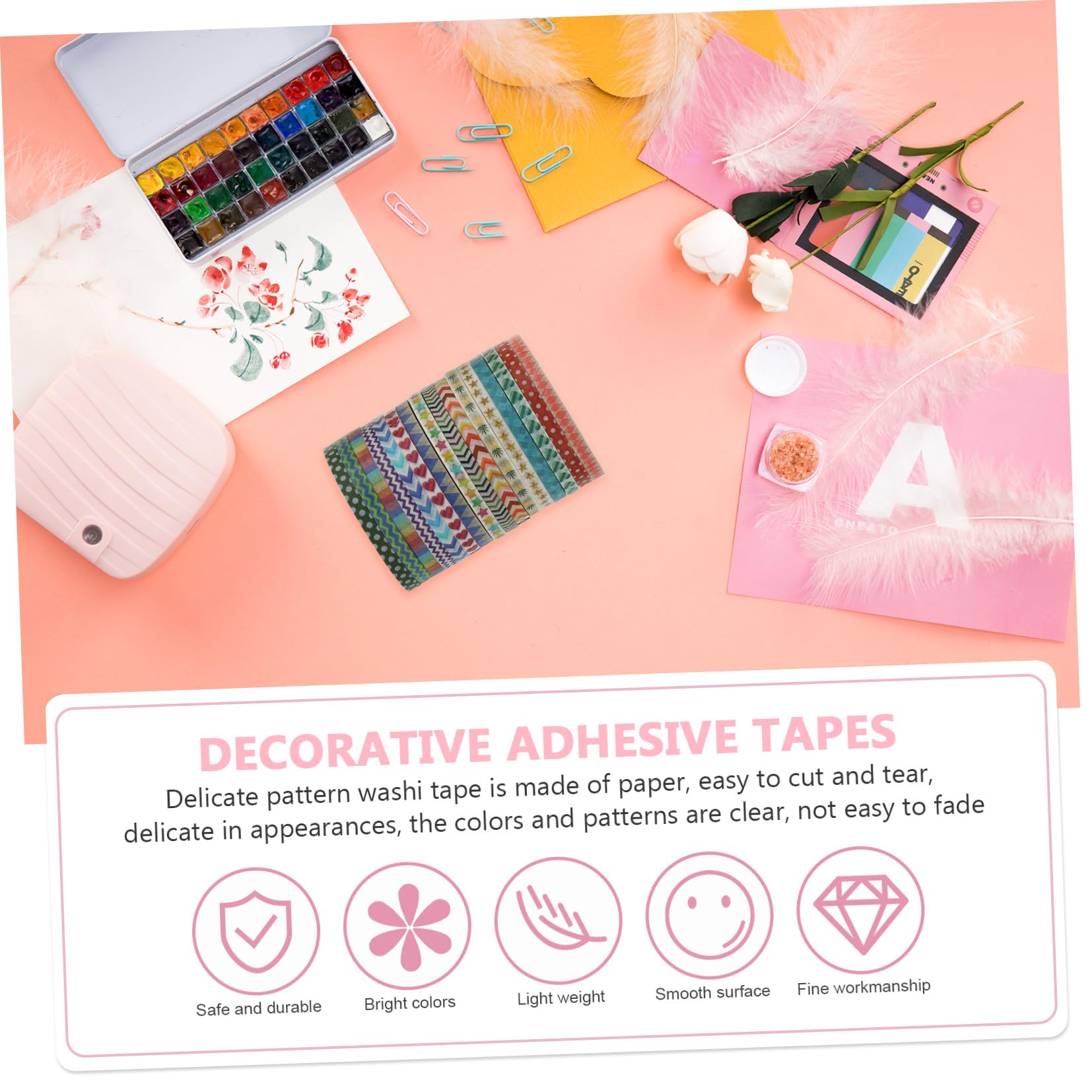 DOITOOL 3 Series Decorativa Washi Cintas Adhesivas Para Scrapbooking Manualidades Y Decoración De Álbumes Por Para Proyectos 48 Rollos*3