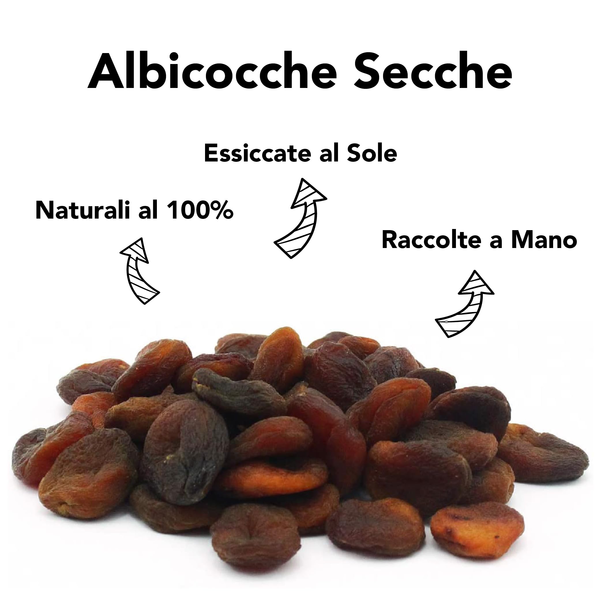 Albicocche Secche Biologiche - 250g. Albicocca Disidratata Raccolta a Mano. Frutta Secca Senza Zucchero Aggiunto. Essiccate al Sole non Trattate non Solforate.
