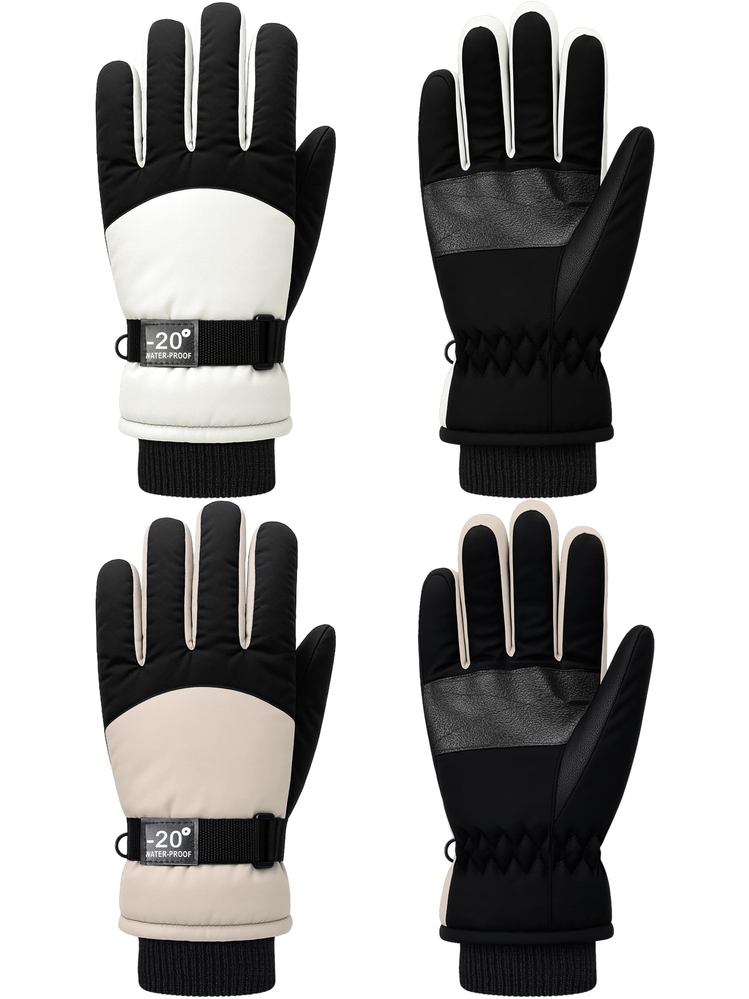 SATINIOR 2 Pair Kids Winter Gloves