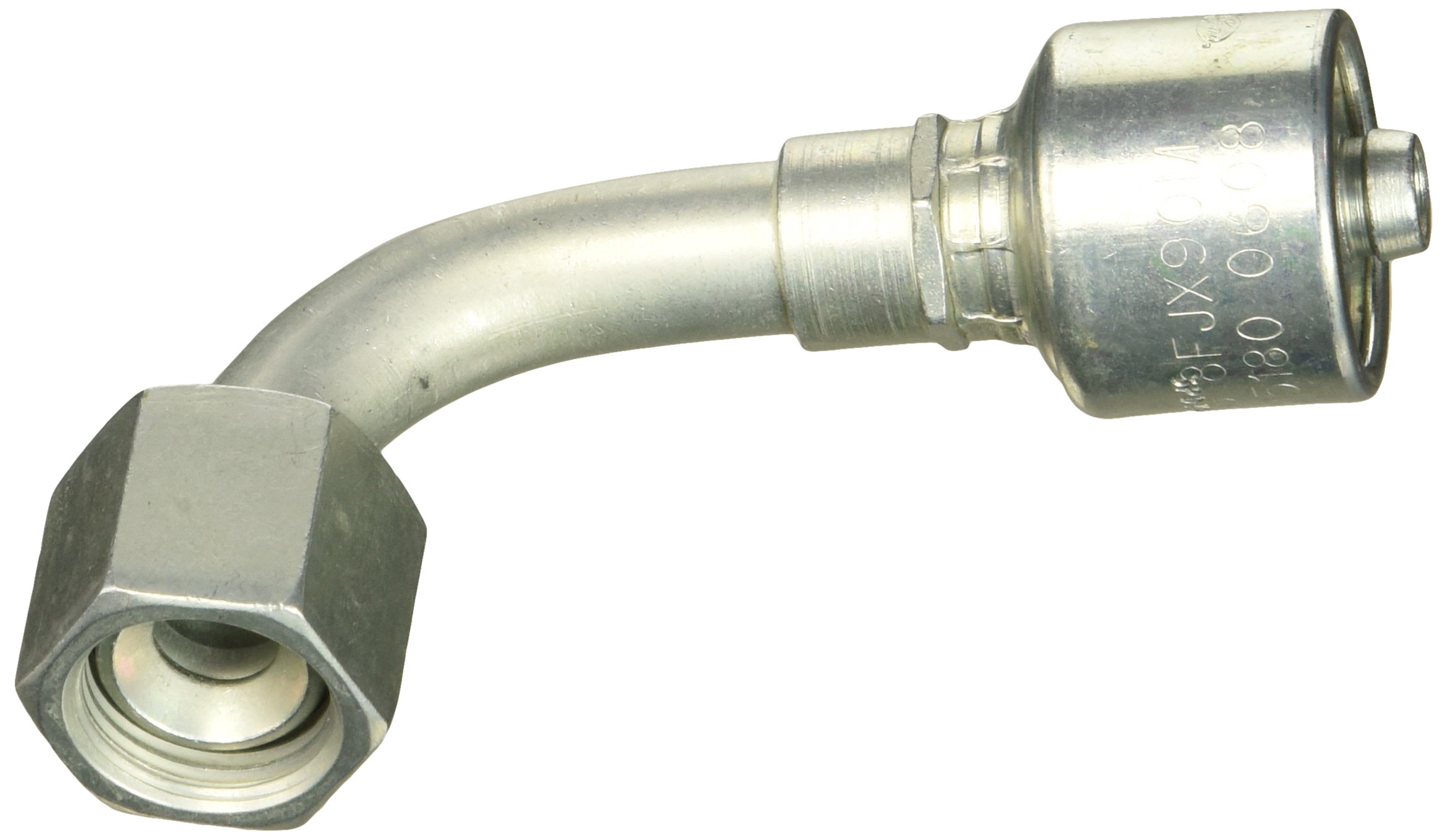 Gates G25180-0608 Female JIC 37 Flare Swivel - 90 Bent Tube (MegaCrimp)