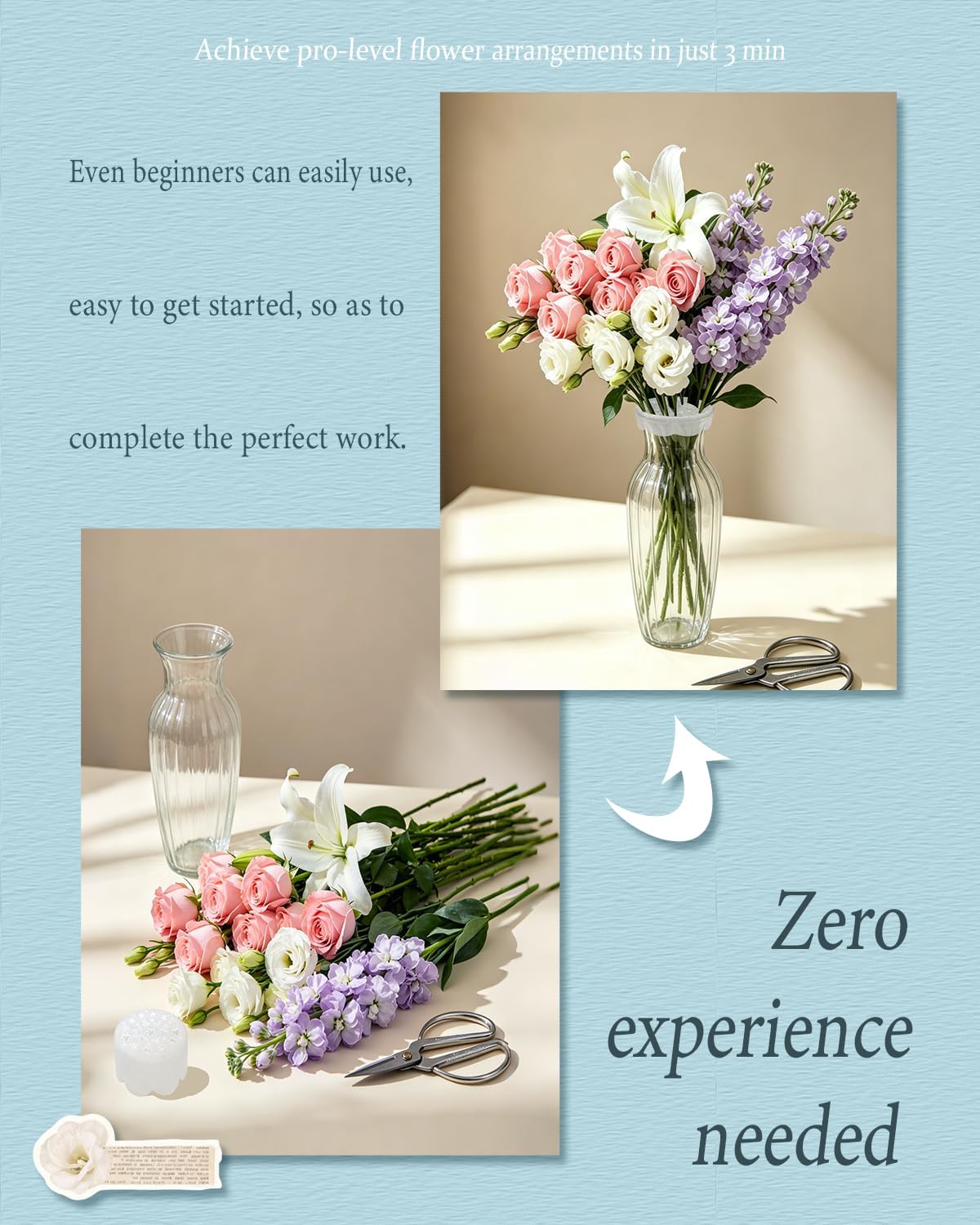 Bulgeiy Silicone Flower Arranging Grid, Flexible Reusable Blossom Stem Holder for Vases, Easy DIY Floral Arrangement Tool for Ikebana, Weddings & Home Decor(1 Pcs) image 5
