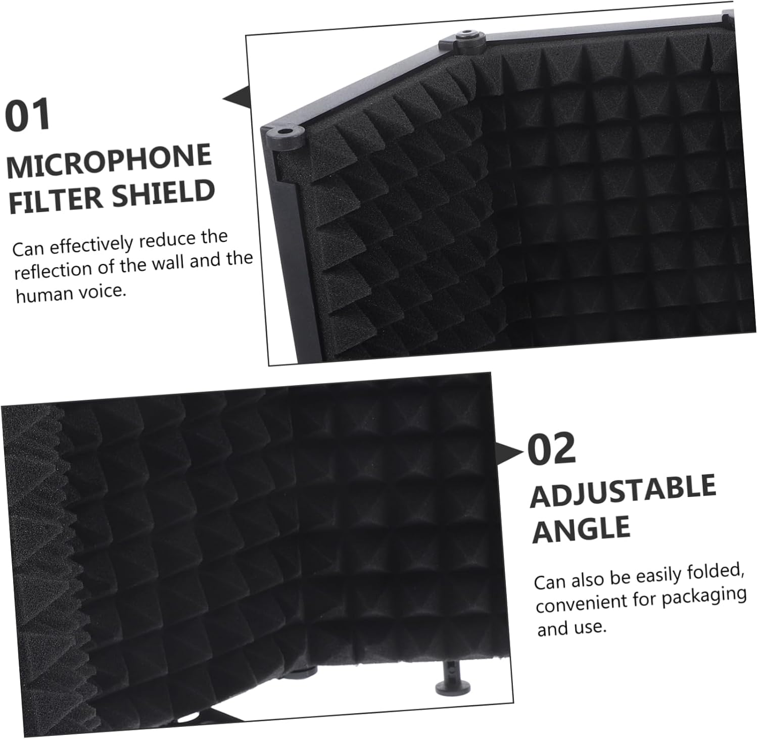 BESTonZON 1set Microphone Windscreen Cover Panels Multi Noise Reduction Foldable Design for Enhanced Sound Quality Recording Studios