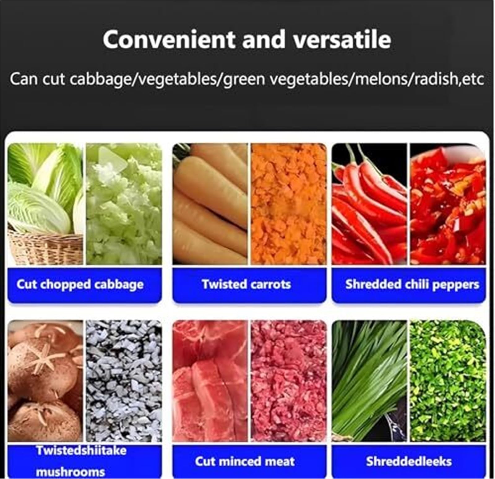 Procesador de Alimentos Comercial de 1800 W, Picador eléctrico de Verduras de Acero Inoxidable de Alta Resistencia con 4 Cuchillas para el procesamiento de Alimentos para Aves de Corral.