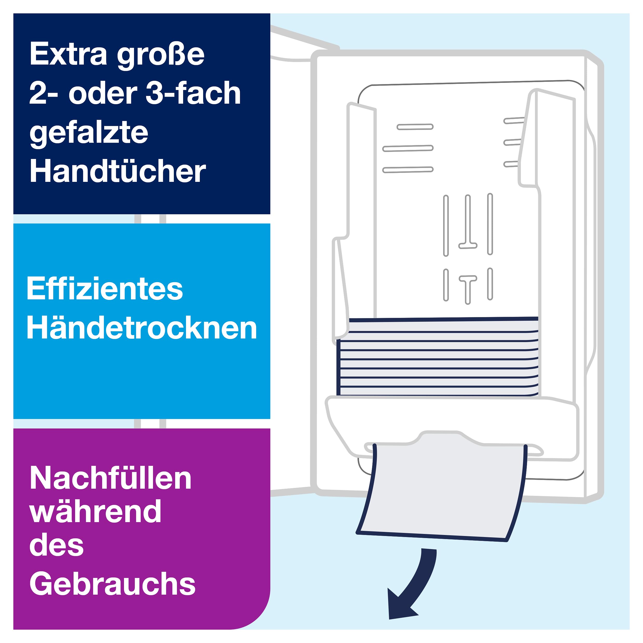 Tork Xpress Spender für Multifold Papierhandtücher 552000, Elevation Design - H2 Handtuchspender für Falthandtücher zur Einzelblattentnahme, schlankes Design, weiß