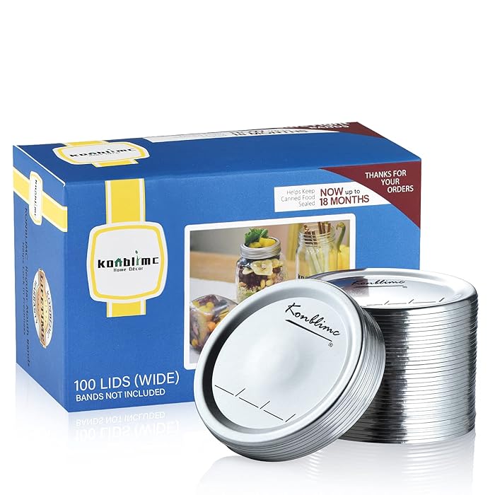 Buy 100Count Canning Lids Wide Mouth Canning Lids for Ball Kerr Jars SplitType Metal Mason Jar