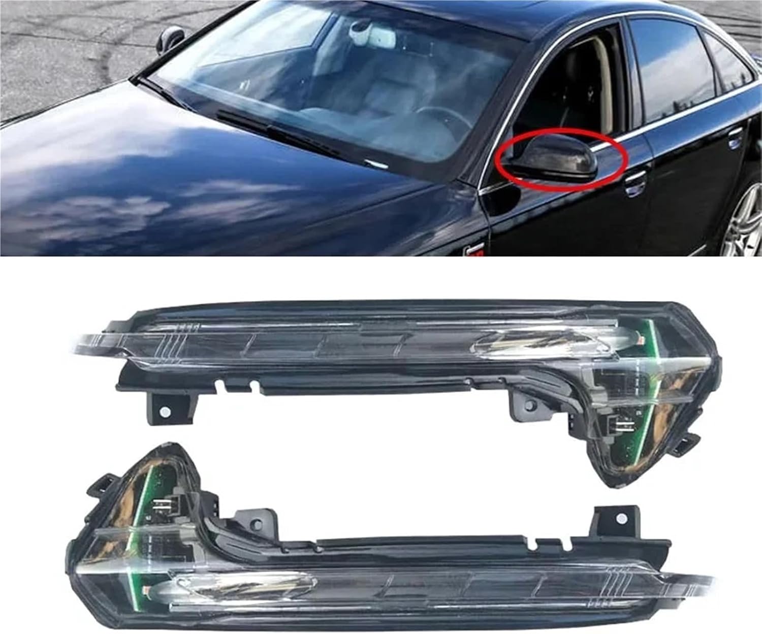 Car Turn Signal Auto Rearview Side Mirror Side Signal Lamp Wing Reversing Indicator Lamp Compatible With A6 C7 2011-2018 4G5949101A(Right)