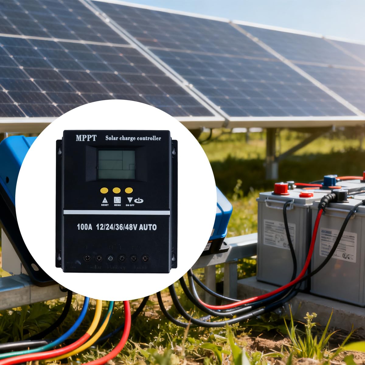 Controlador De Carga Solar MPPT De 100 A, 12 V, 24 V, 36 V Y 48 V, Pantalla LCD, Batería, Controlador Inteligente, Entrada USB Dual.