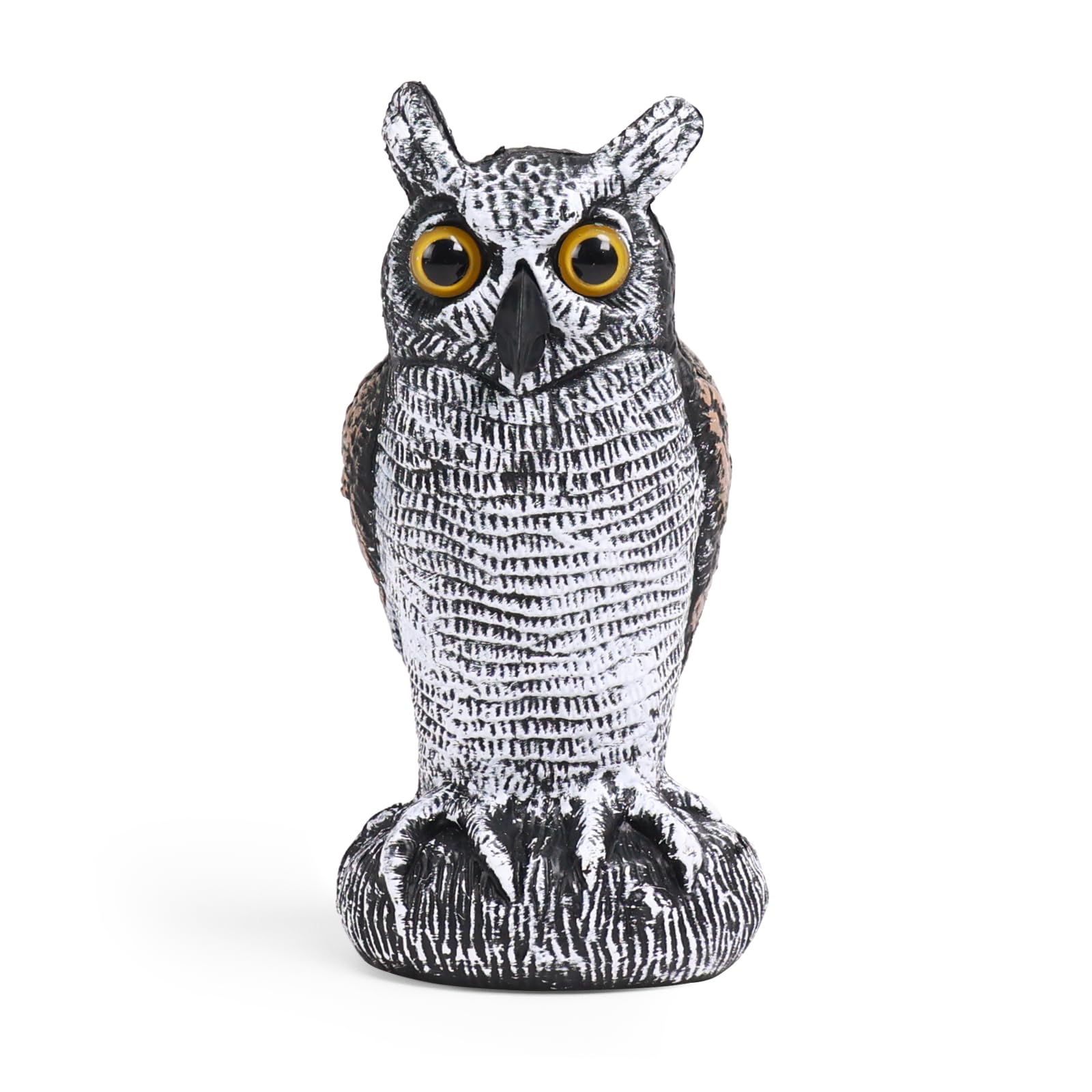 OFFO Owl Decoys to Scare Birds Away, Fake Decoy to Keep Pigeons Away, Bird Scare Devices Plastic Owl Scarecrow for Outdoor Garden, Yard Decorations,10 * 10 * 21cm,Brown and White — view 9