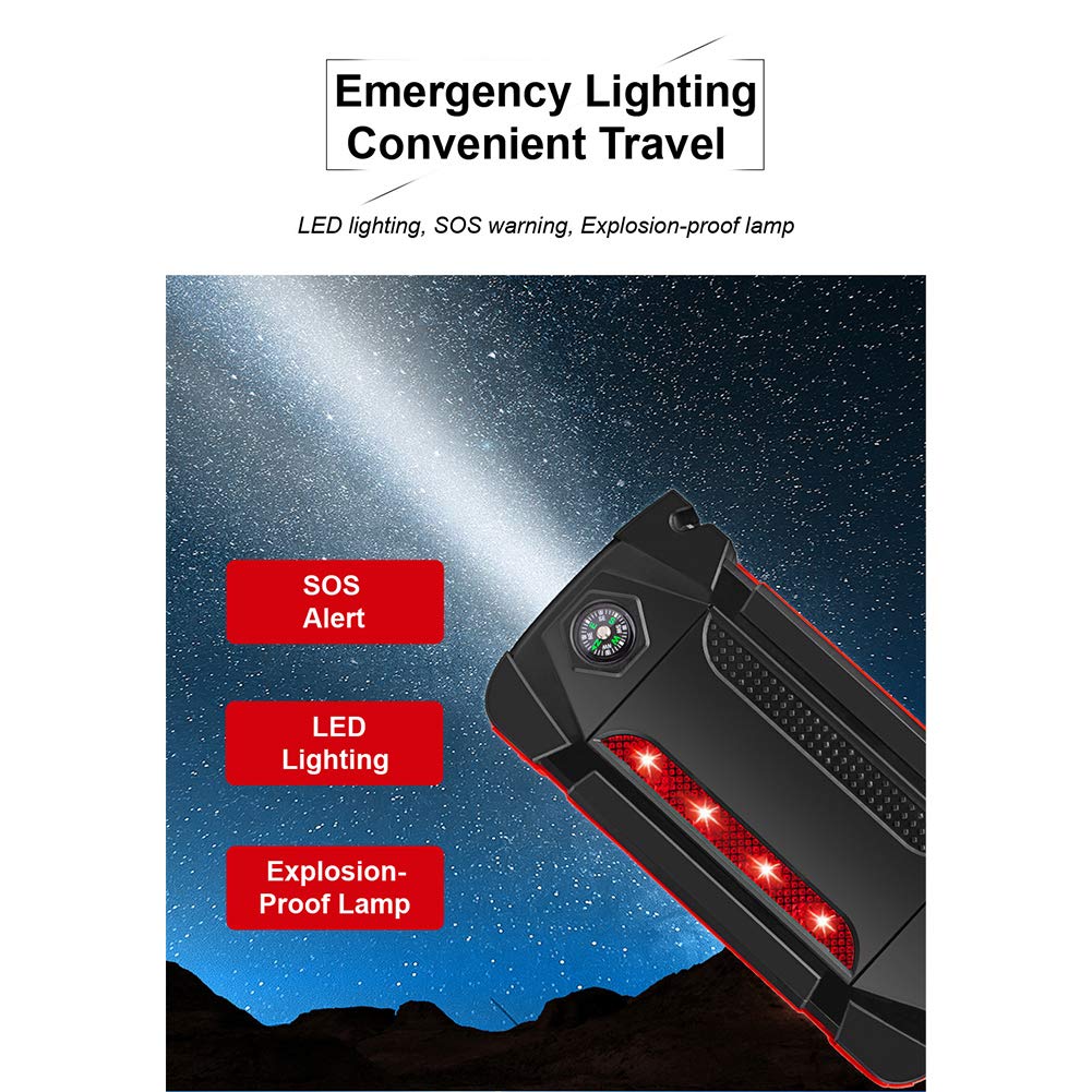 Avviatori Batteria Auto 22000MAh Caricabatterie 2000A 12V Avviamento di Emergenza Portatile in Uscita Accumulatore di Energia Dispositivo di Avviamento del Ripetitore per Auto Impermeabile